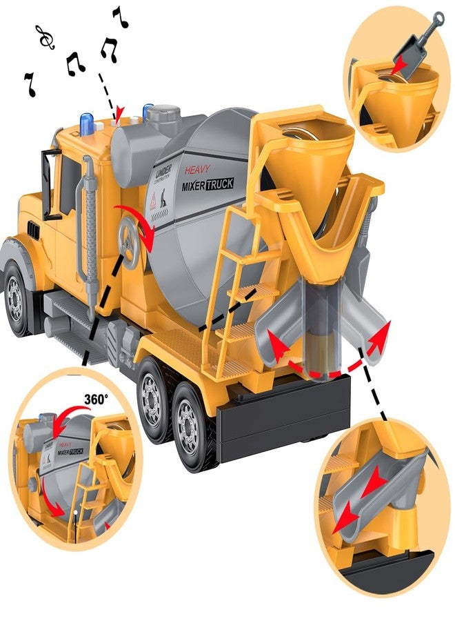 CALEST 14 Inch Large Cement Mixer Truck with Sounds,Kids Toys for 3 4 5 6 7 8 Years Old Boys,Kids Boy Toys Christmas Birthday Gift Car - Image 2